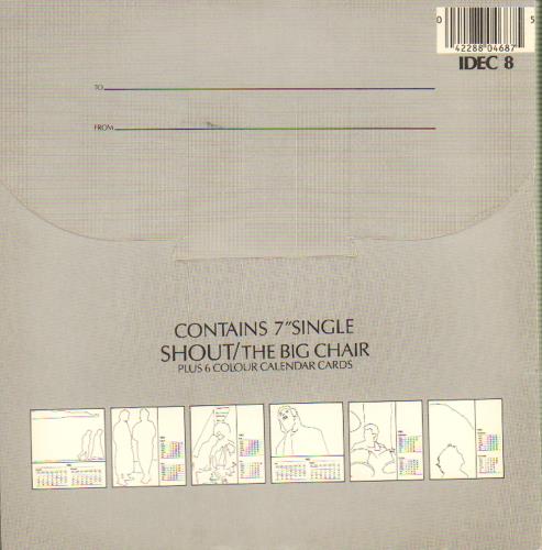Tears For Fears Shout Calendar Pack UK 7